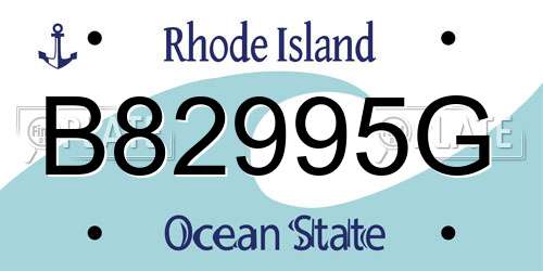 B82995G Rhode Island License Plate