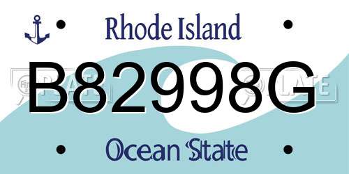 B82998G Rhode Island License Plate