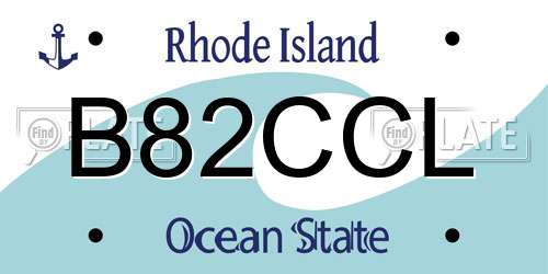 B82CCL Rhode Island License Plate
