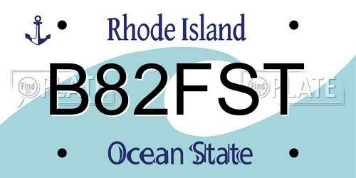 B82FST Rhode Island License Plate
