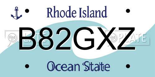 B82GXZ Rhode Island License Plate