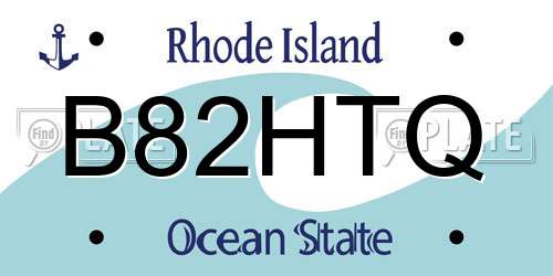 B82HTQ Rhode Island License Plate