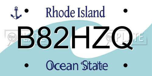 B82HZQ Rhode Island License Plate