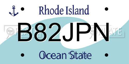 B82JPN Rhode Island License Plate