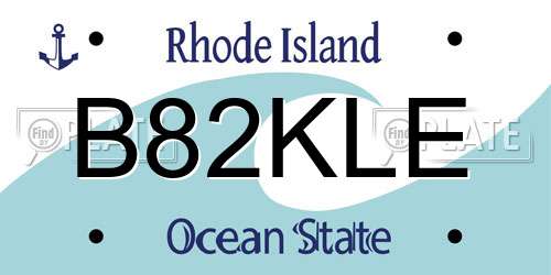 B82KLE Rhode Island License Plate