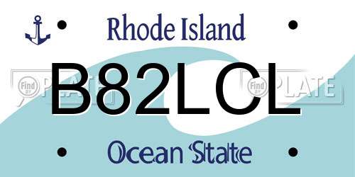 B82LCL Rhode Island License Plate