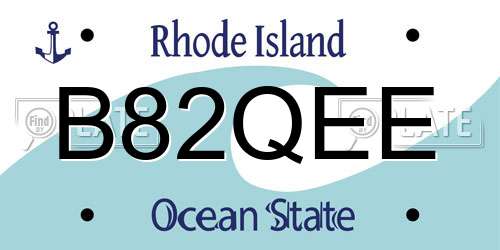 B82QEE Rhode Island License Plate
