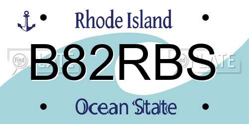 B82RBS Rhode Island License Plate