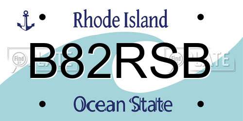 B82RSB Rhode Island License Plate