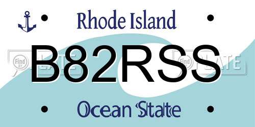 B82RSS Rhode Island License Plate