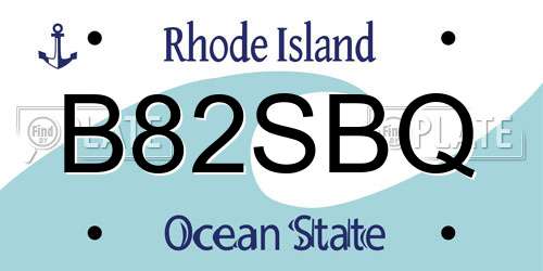 B82SBQ Rhode Island License Plate