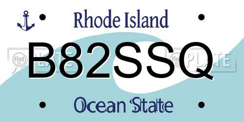 B82SSQ Rhode Island License Plate