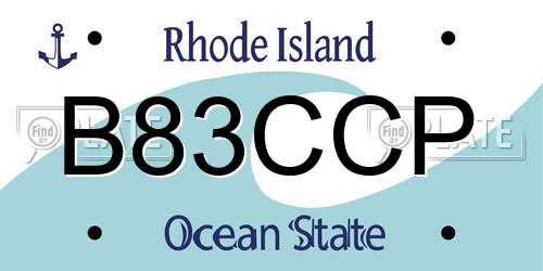 B83CCP Rhode Island License Plate