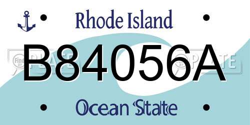 B84056A Rhode Island License Plate