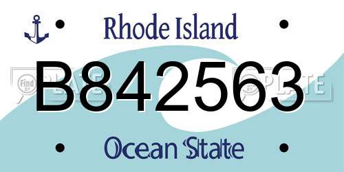 B842563 Rhode Island License Plate