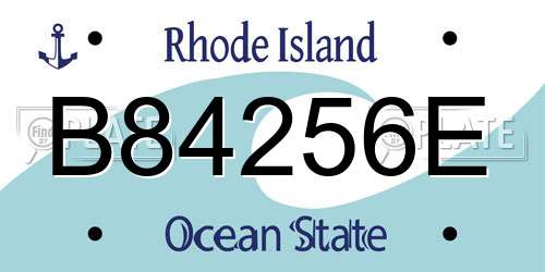 B84256E Rhode Island License Plate
