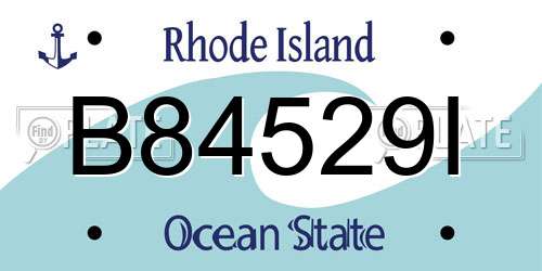 B84529I Rhode Island License Plate