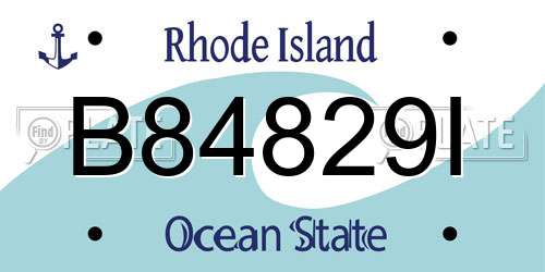 B84829I Rhode Island License Plate