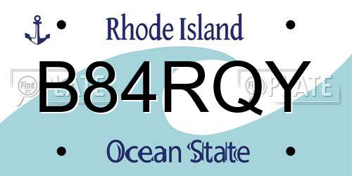 B84RQY Rhode Island License Plate