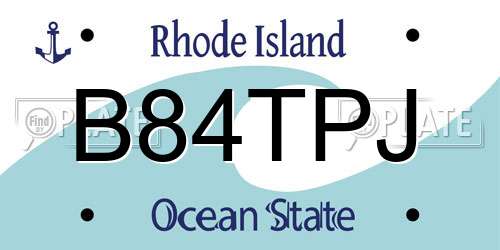 B84TPJ Rhode Island License Plate