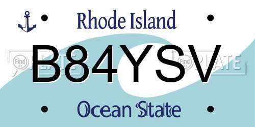 B84YSV Rhode Island License Plate