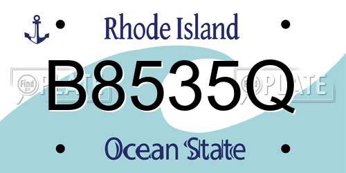 B8535Q Rhode Island License Plate