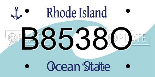B8538O Rhode Island License Plate