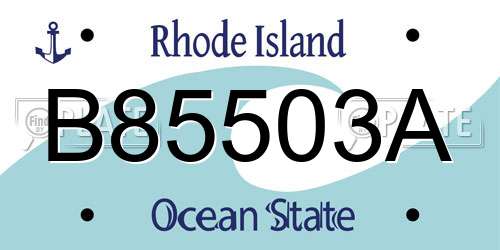 B85503A Rhode Island License Plate