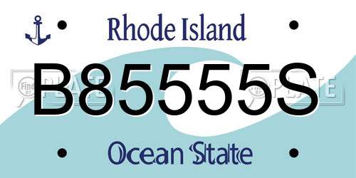 B85555S Rhode Island License Plate