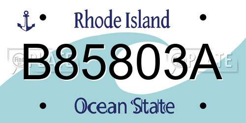 B85803A Rhode Island License Plate