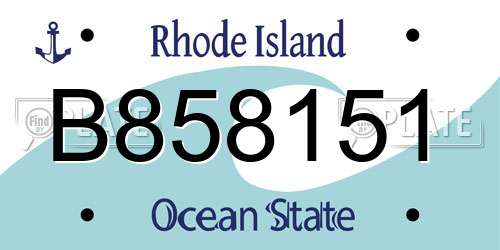 B858151 Rhode Island License Plate