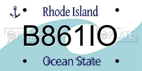 B861IO Rhode Island License Plate