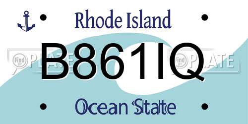 B861IQ Rhode Island License Plate