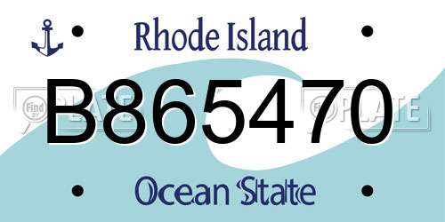 B865470 Rhode Island License Plate