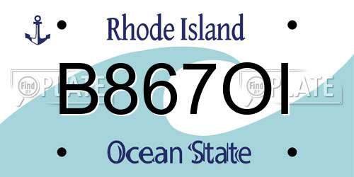 B867OI Rhode Island License Plate