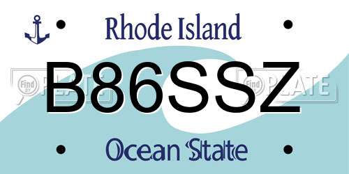 B86SSZ Rhode Island License Plate