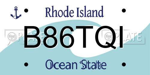 B86TQI Rhode Island License Plate