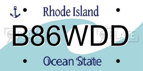 B86WDD Rhode Island License Plate
