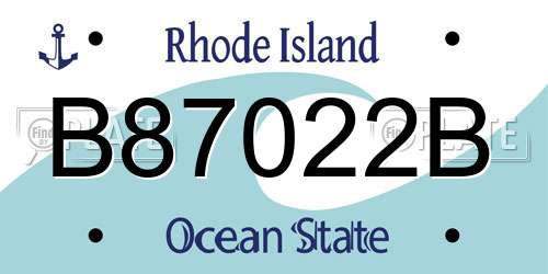 B87022B Rhode Island License Plate