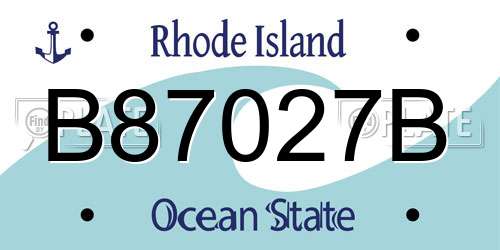 B87027B Rhode Island License Plate