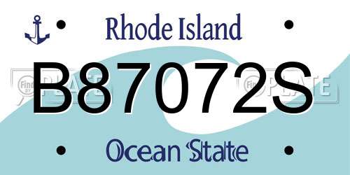 B87072S Rhode Island License Plate