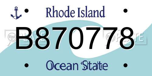 B870778 Rhode Island License Plate