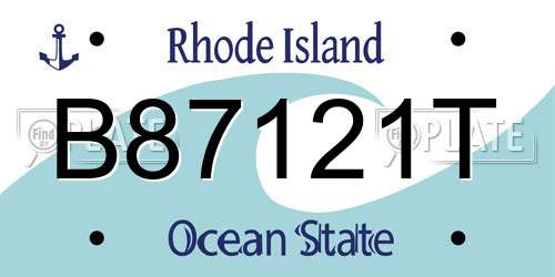 B87121T Rhode Island License Plate