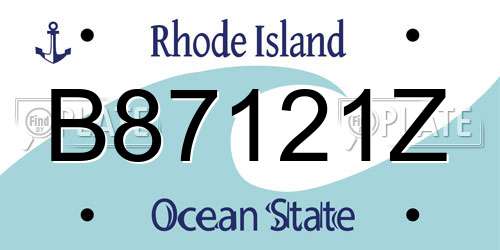 B87121Z Rhode Island License Plate