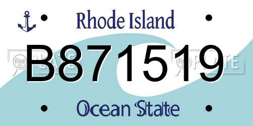 B871519 Rhode Island License Plate