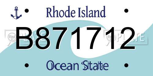 B871712 Rhode Island License Plate