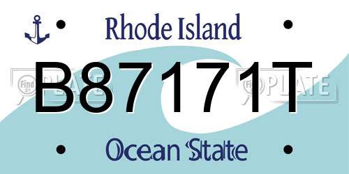 B87171T Rhode Island License Plate