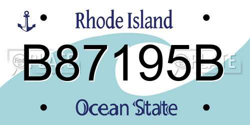 B87195B Rhode Island License Plate