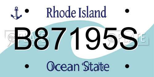 B87195S Rhode Island License Plate