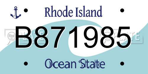 B871985 Rhode Island License Plate